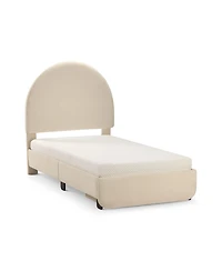 Max and Lily Upholstered Bed with Arch Headboard (Twin