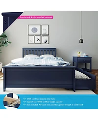 Max and Lily Full Bed Frame with Storage Drawers, Solid Wood Platform for Kids