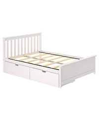 Max and Lily Full Bed Frame with Storage Drawers, Solid Wood Platform for Kids
