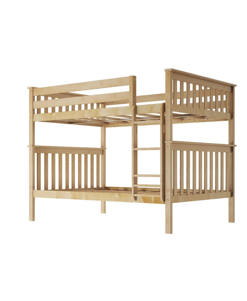 Max and Lily Full over Bunk Bed for Kids, Solid Wood Platform Bed, No Box Spring Needed