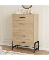 gaomon 5 Dresser for Bedroom, 50.5 in Tall Drawer with Large Storage Space, Freestanding Wooden Closet Storage Dresser Chest
