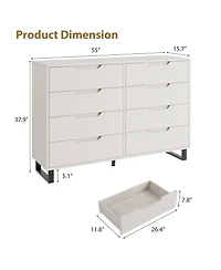 gaomon 8 Drawer Dresser for Bedroom, 55" Wide Freestanding Storage Chest Living Room or Hallway