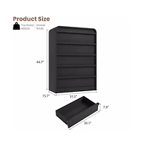 gaomon Arched 5 Drawer Wood Dresser with Curved Profile, Modern Storage Chest