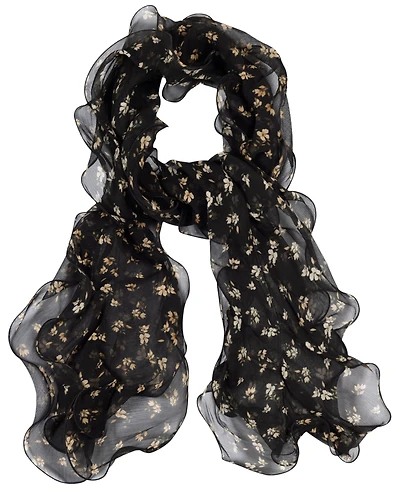 Lauren Ralph Floral Double Ruffle Scarf
