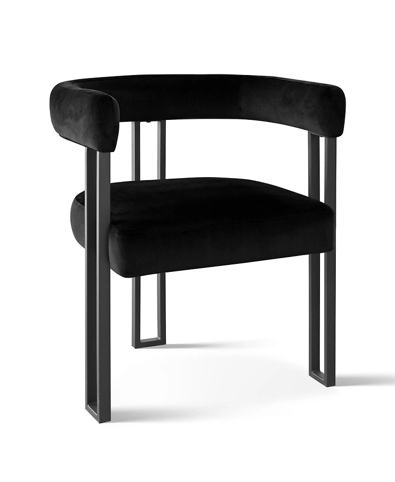 Maison Boucle Velvet Dining Chairs Set of 2, Modern Armchairs, Metal Legs