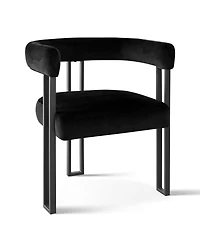 Maison Boucle Velvet Dining Chairs Set of 2, Modern Armchairs, Metal Legs