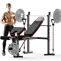 Harison 6-in-1 Weight Bench Set, 660 pound Capacity with Leg Extension and Preacher Pad (Hrm-G30813
