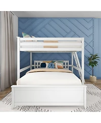 Max & Lily Full Bed Frame with Panel Headboard, Modern Farmhouse Solid Wood Platform