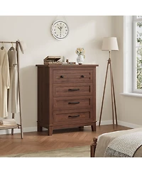 gaomon 4 Dresser for Bedroom, 34.8" Tall Wooden Freestanding Chest of Drawers