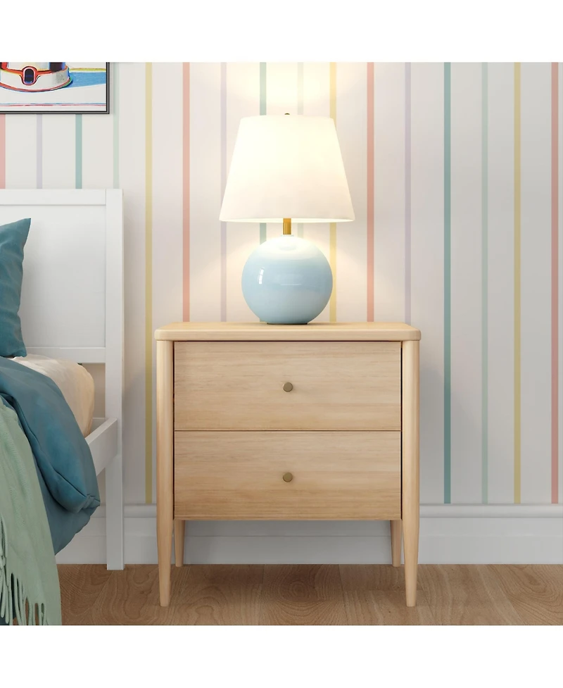 Max & Lily Harbor 2-Drawer Nightstand, Blonde