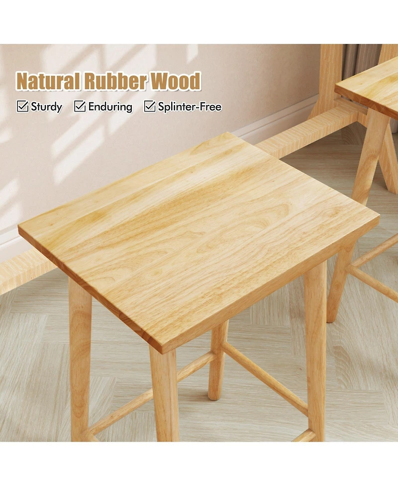 Slickblue 25.5 Inch Bar Stools Set of 2 with Footrest for Kitchen Counter