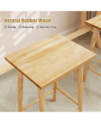 Slickblue 25.5 Inch Bar Stools Set of 2 with Footrest for Kitchen Counter