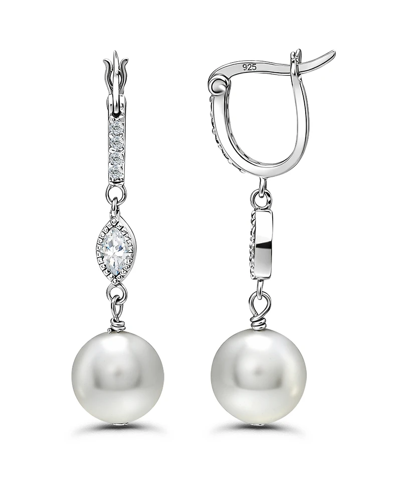 Christian Siriano New York Silver-Plated Marquise Cubic Zirconia Fancy Drop Earrings