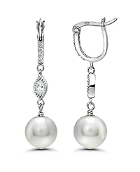 Christian Siriano New York Silver-Plated Marquise Cubic Zirconia Fancy Drop Earrings