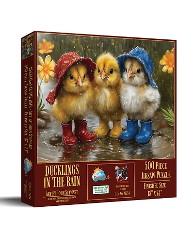 SunsOut Ducklings in the Rain 500 piece Jigsaw Puzzle for Adults