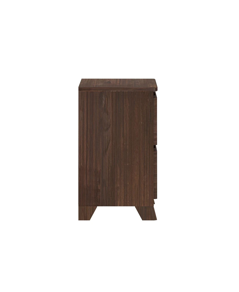 Max & Lily Solid Wood Farmhouse Nightstand with 2 Drawers