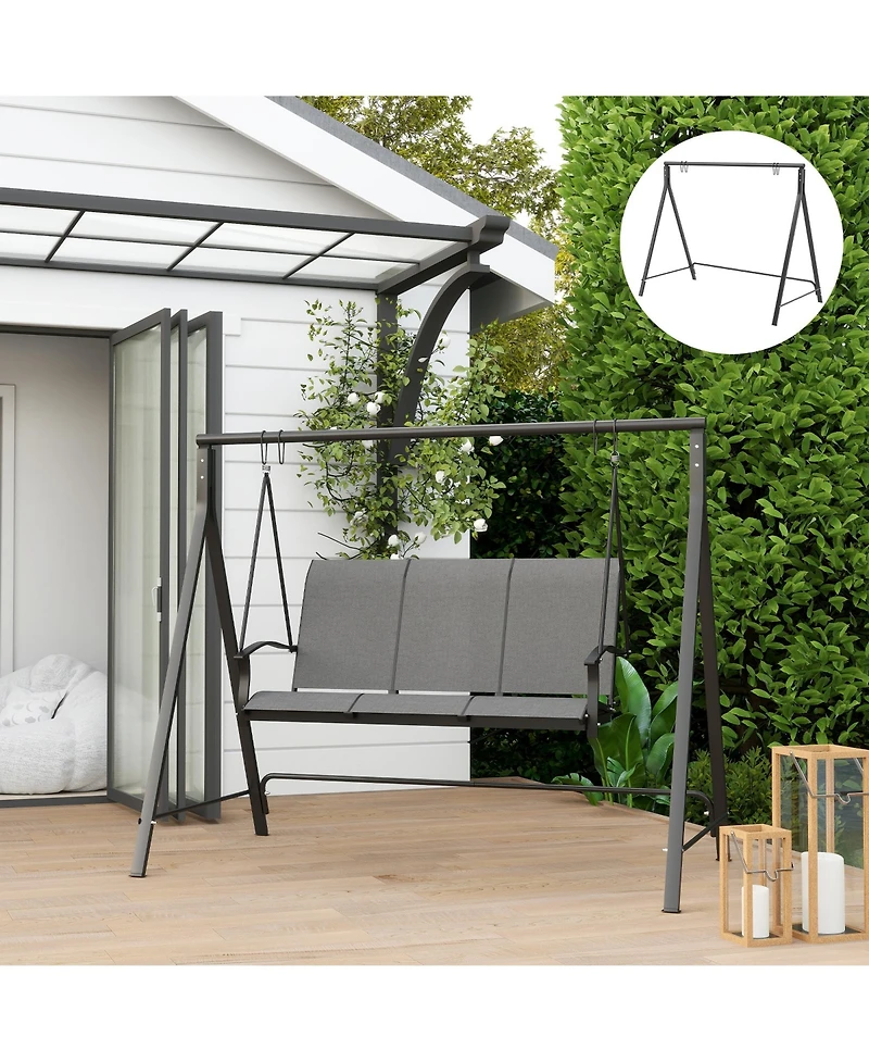 Outsunny Swing Stand, Meta Swing Frame, 528 Lbs Weight Capacity, Black