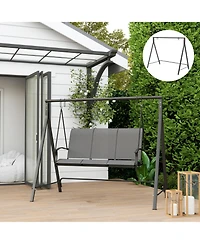 Outsunny Swing Stand, Meta Swing Frame, 528 Lbs Weight Capacity, Black