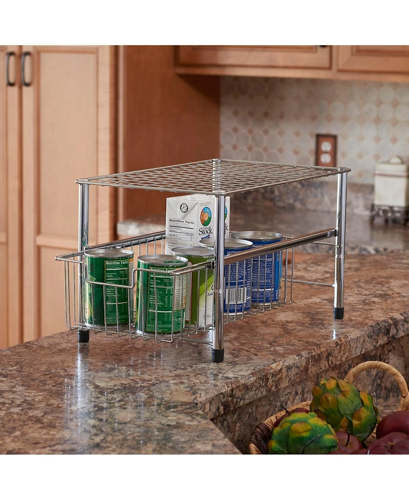 Household Essentials Single Basket Sliding Cabinet Organizer