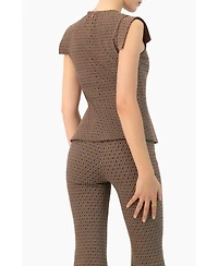 Ivonne Women's Geometric Peplum Blouse