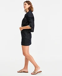 Tommy Hilfiger Women's Cotton Denim High-Rise Miniskirt