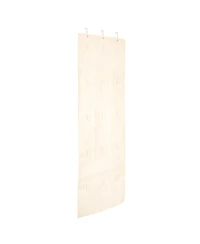 Household Essentials Over the Door Cotton Blend Cap and Hat Organizer with 15 Velcro Hangers