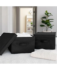 Household Essentials Large Fabric Storage Bins 2 Pack, Black