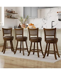 Slickblue Counter Height Bar Stools Set of 2, Swivel Bar Chairs with Leathaire Seat