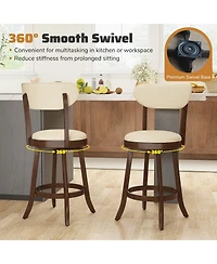 Slickblue Set of 2 Counter Height Bar Stools with Cushioned Seat and Backrest for Dining Area