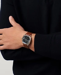 Movado Men's Kingmatic Swiss Automatic Brown Leather Watch 35mm