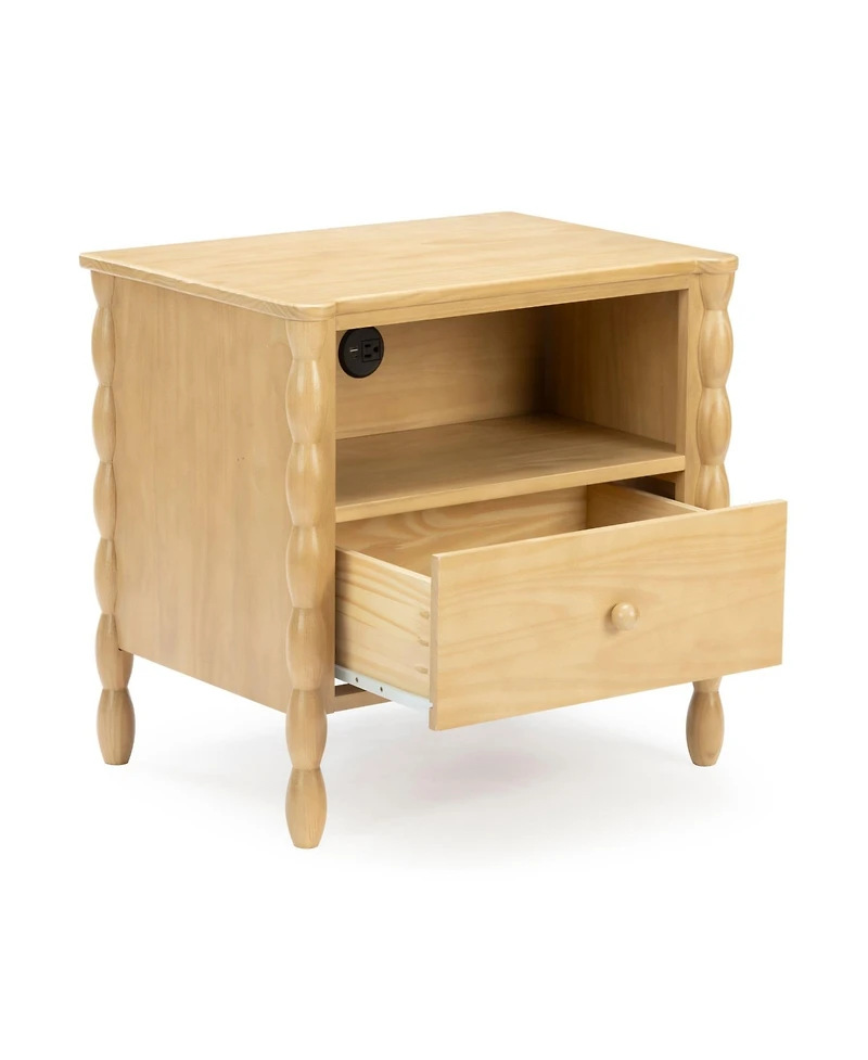 Max & Lily Jenny Lind Cubby Nightstand with 1 Drawer and Electrical Outlet