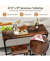 Slickblue 3 Piece Industrial Dining Table Set Counter Height with 2 Stools