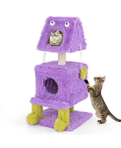 Cozito Cat Tower Monster-Themed with 2 Condos for Small Spaces
