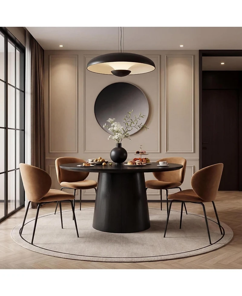 Tribesigns 47.24 Inches Round Dining Table, Modern Wooden Kitchen Table with Heavy-Duty Table Legs, Space Saving Circle Dinner Furniture