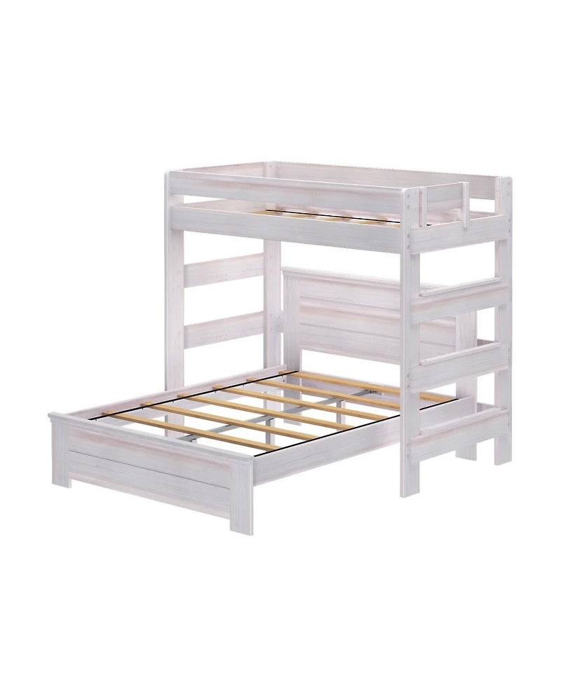 Max & Lily Farmhouse Twin Over Panel Queen L-Shaped Bunk Bed