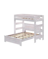 Max & Lily Farmhouse Twin Over Panel Queen L-Shaped Bunk Bed