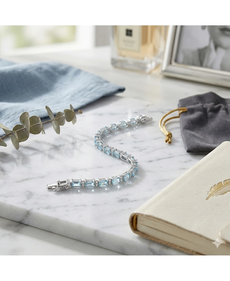 Simona Emerald Bracelet in Sterling Silver