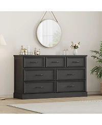 gaomon 7 Drawer Wooden Dresser, 55" Wide Chest with Large Storage for Bedroom or Living Room