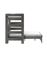 Max & Lily Farmhouse Twin Over Panel Queen L-Shaped Bunk Bed