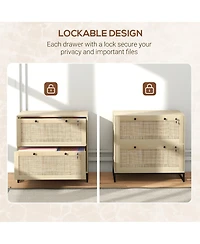 Vinsetto Lockable Filing Cabinet with Hanging Bar for Letter A4 Legal Size