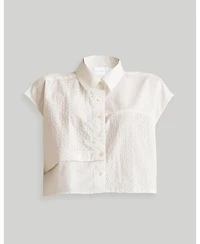 Reistor Women's Embroidered Panel Crop Top