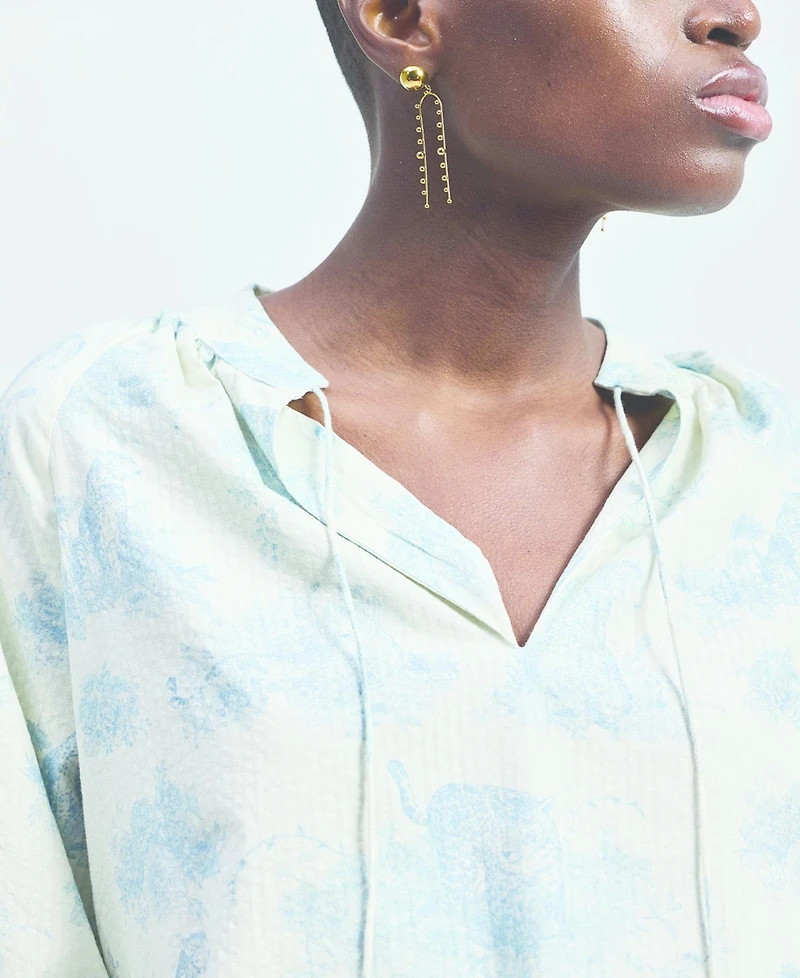 Reistor Women's Relaxed-fit Shirt with Drawstring Animal Print