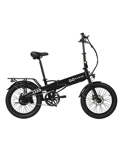 GoPowerBike GoVolt Folding Electric Bike for Adults | 20" Tires | 500W Motor | 45+ Mile Range | 20mph Top Speed | Class 1 & 2 eBike | Black