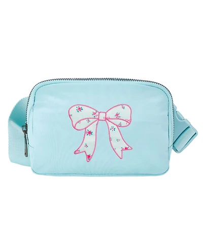 Sweet Wink Sky Floral Bow Patch Belt Bag