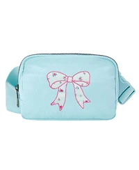 Sweet Wink Sky Floral Bow Patch Belt Bag