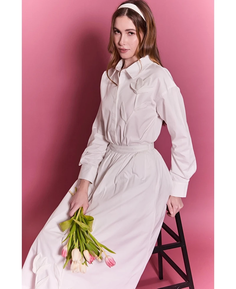 English Factory Women's Appliqued Accent Shirt