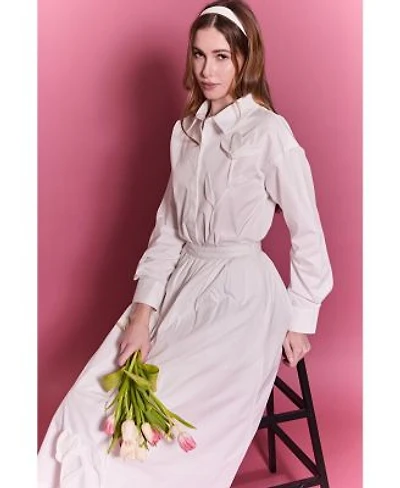 Womens Appliqued Accent Shirt Midi Skirt