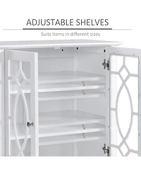 Homcom Sideboard Display Cabinet with Double Glass Doors & 2 Adjustable Shelves