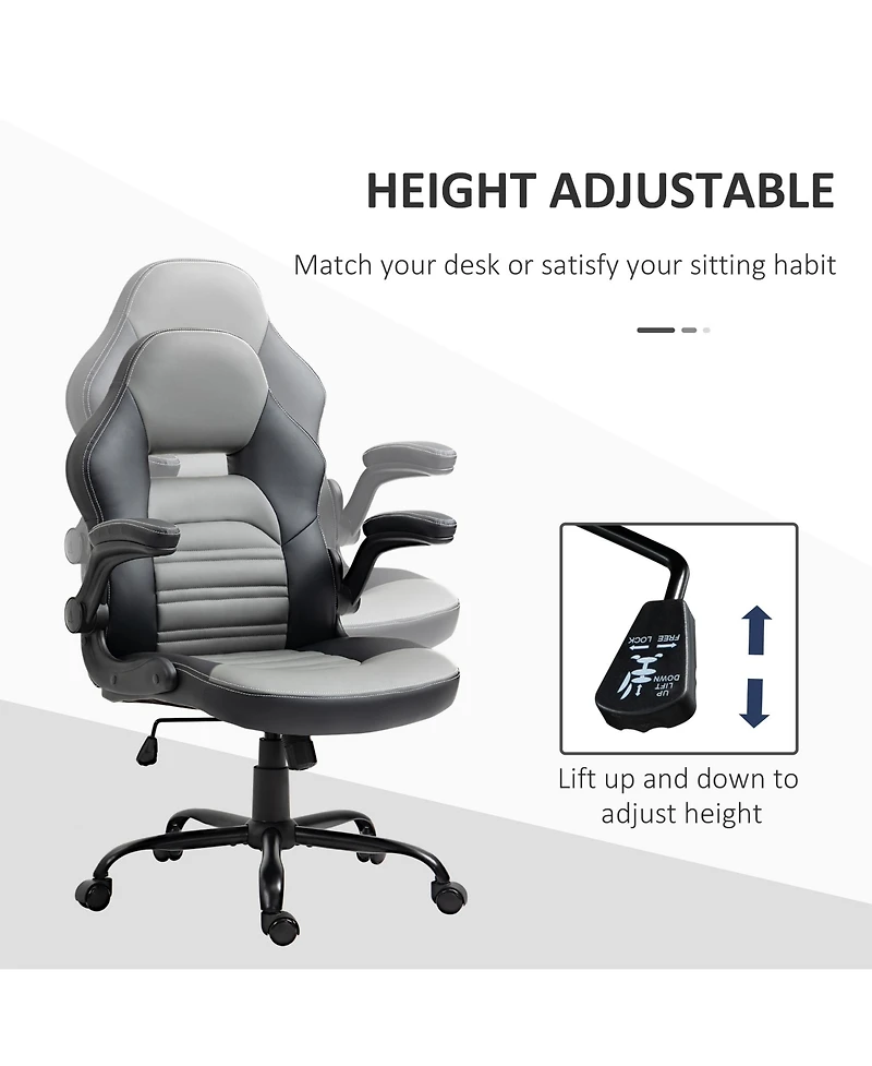 Vinsetto Ergonomic Gaming Chair, Racing Style Computer Chair, Executive Home Office Desk Chair with Metal, Tilt, Adjustable Height, and 360 Swivel Whe