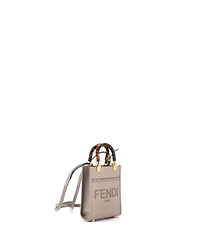 Pre-Owned Fendi Mini Sunshine Shopper Tote Leather
